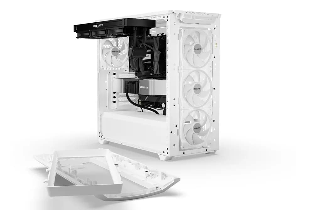CARCASA be quiet "Shadow Base 800 FX", middle tower, gaming, fara sursa, PSU shroud, 7 sloturi expansiune, alb, "BGW64" — miniatură