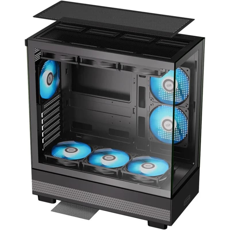 CARCASA PCCooler "C3 Q500", middle tower, gaming, fara sursa, suporta 7xfan, PSU shroud, USB Type-C x 1, USB 3.0 x 1, USB 2.0 x 1, audio+mic, 7 sloturi expansiune, negru, "C3 Q500 BK" — miniatură