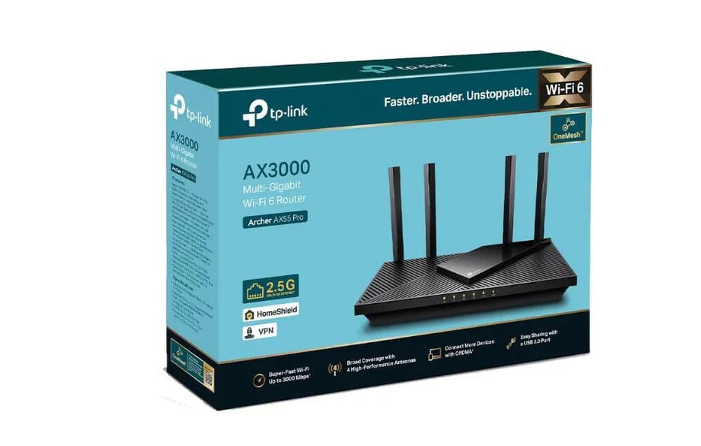 Router wireless TP-LINK Archer AX55 Pro, WIFI 6, Dual Band — miniatură