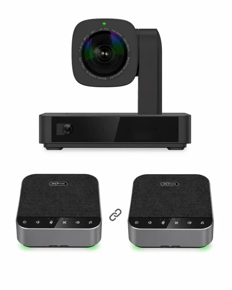 Pachet videoconferință 4K BYOM cu cameră PTZ, 2x speakerphone wireless POD8 – Large Room