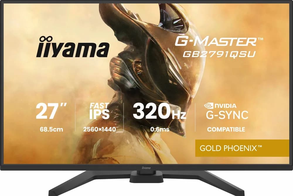 IIYAMA Monitor LED GB2791QSU-B1 G-MASTER 27" Fast IPS, 2560x1440 320Hz, 16:9, 350cd, 0.6ms, HDMI, DP, USB HUB, Full Ergo "GB2791QSU-B1" — miniatură