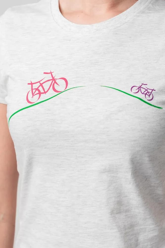 TRICOU CASUAL BICICLETE FAMILIE FEMEI LIGHT GREY-XS — miniatură