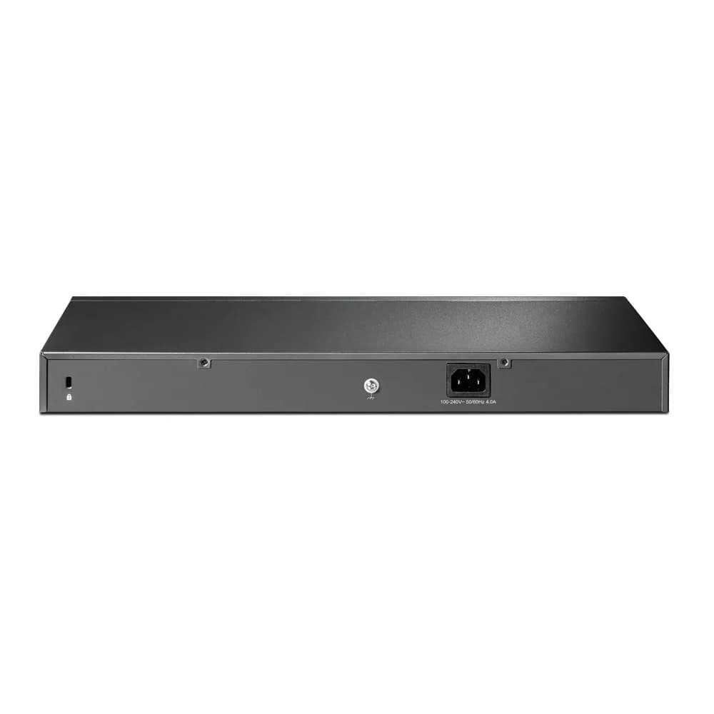 SWITCH SMART TP-Link 24 PORTURI POE+ 10/100M + 4 PORTURI 10/100/1000M, 2 sloturi Gigabit SFP, TP-LINK "TL-SL2428P" — miniatură