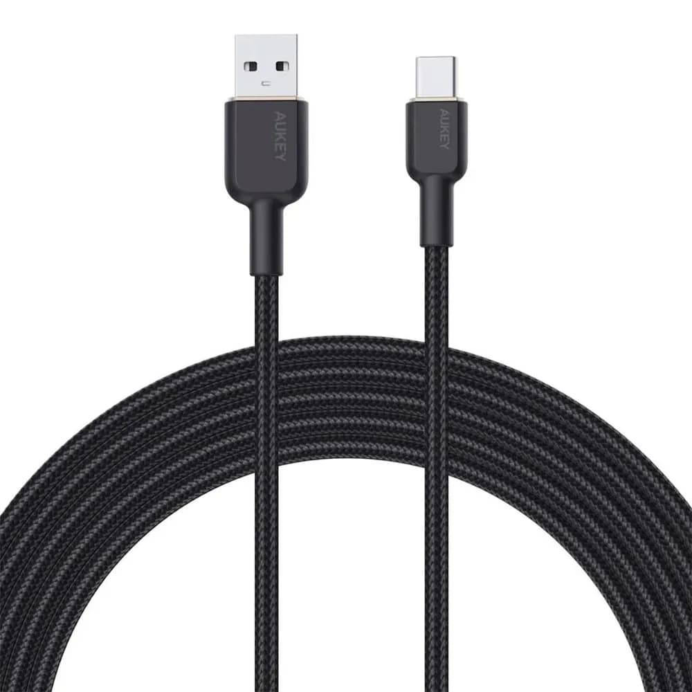 Cablu alimentare si date Aukey, USB Type-A (T) la USB Type-C (T), 1.8m, 480 Mbps, 60W, nylon, negru, "LLTSN1041439" -689323785889 — miniatură