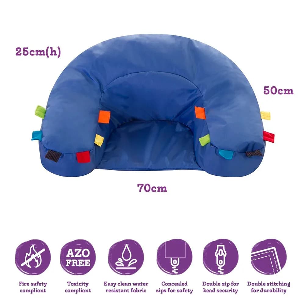 Scaun de suport senzorial cu etichete tactile – 70cm x 50cm x 25cm — miniatură