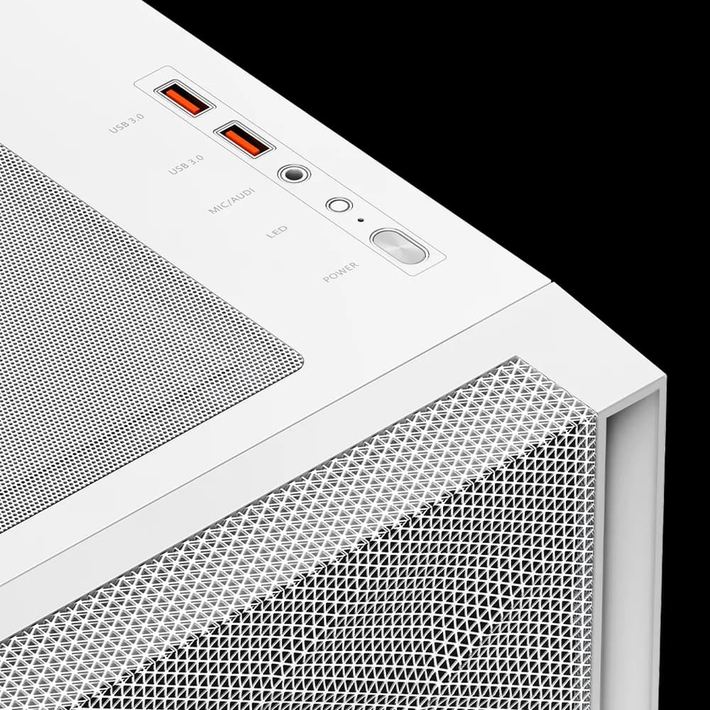 CARCASA PCCOOLER, Middle Tower, ATX, fara sursa, sticla securizata, 3 ventilatoare incluse, iluminare ARGB, alb, USB 3.2 gen 2 x 2, mic, audio, "C3D510 ARGB WH" — miniatură