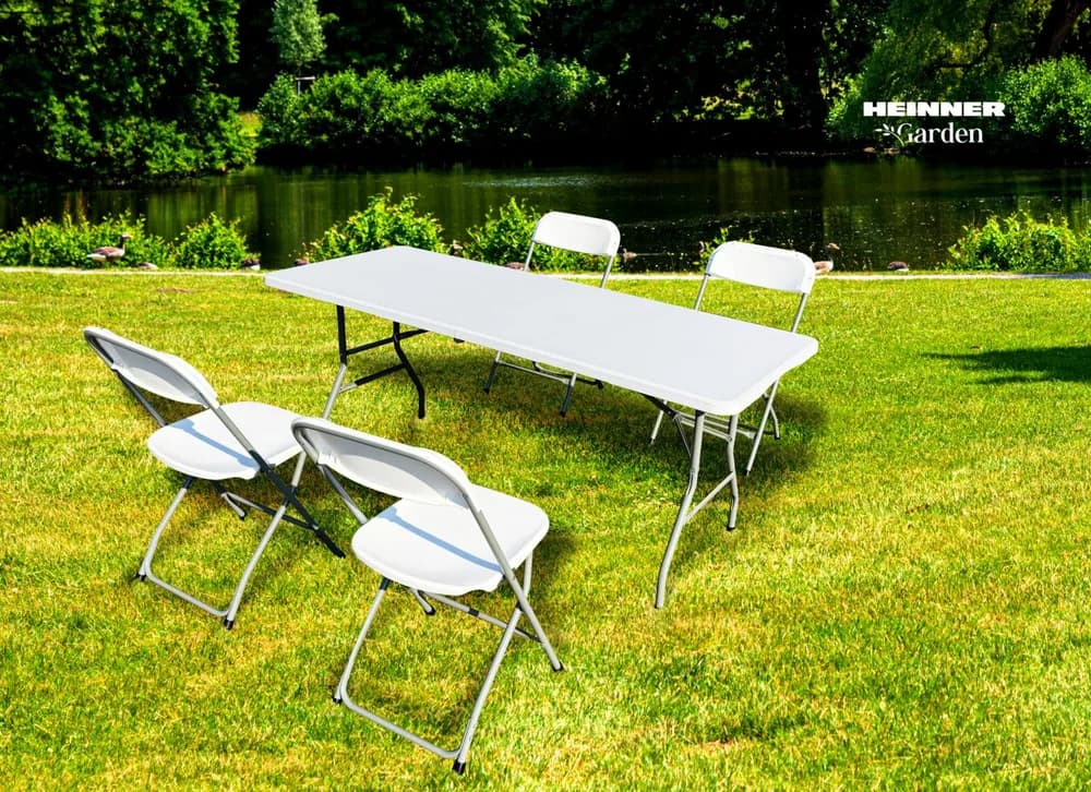 HEINNER SET MASA CU 4 SCAUNE PLASTIC PLIABILE — miniatură