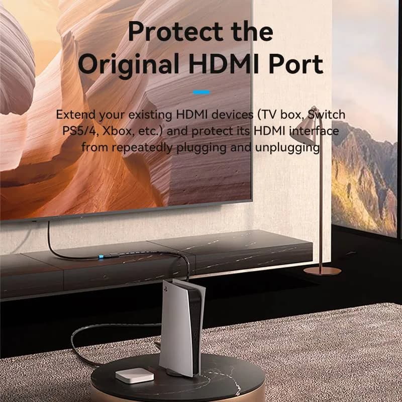 Cablu video prelungitor Vention, HDMI(M) la HDMI(T), 0.5m, rezolutie 4K la 60Hz, negru, "AHCBD" - 6922794766846 — miniatură