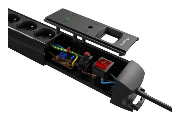 Prelungitor cu protectie la supratensiune SP1, 1.5m, 5 prize, negru — miniatură