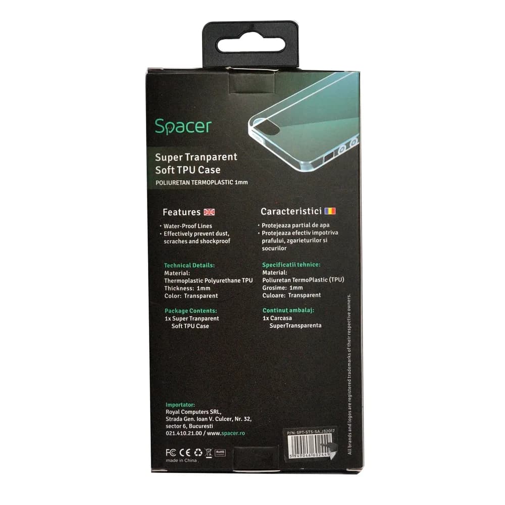 Husa Samsung J3 2017 Spacer, transparenta, grosime 1 mm, material flexibil TPU "SPT-STS-SA.J32017" — miniatură