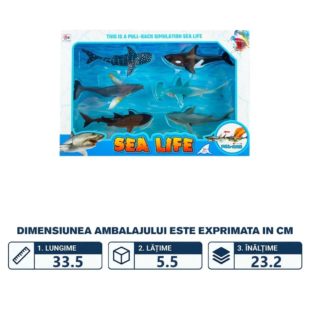 Animale marine cu frictiune, 6 buc/set — miniatură