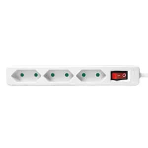 PRELUNGITOR LOGILINK, Euro skt x 3, conectare prin Schuko (T), cablu 1.5 m, 7.5 A, protectie contact accidental, on / off, alb, "LPS230" — miniatură