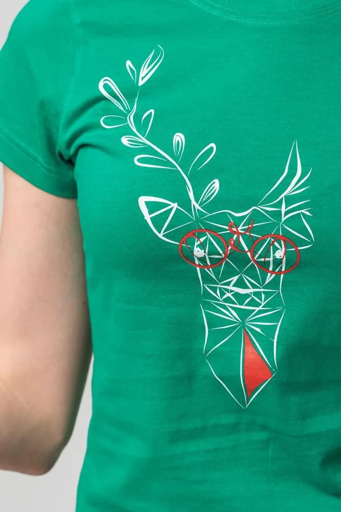TRICOU CERB FAMILIE FEMEI K GREEN-S — miniatură