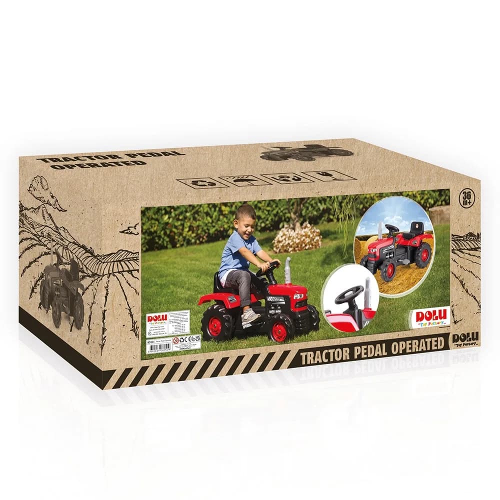 Tractor cu pedale, rosu, 53x83x45 - Dolu — miniatură