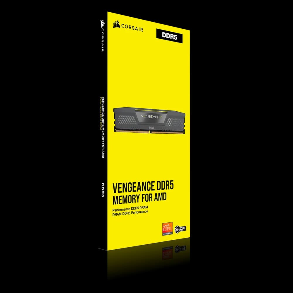 Corsair Memorie DDR5, 16GB, 5600MT/s, C40, 1.25V, AMD/Intel, Gri, VENGEANCE "CMK16GX5M1B5600Z40" — miniatură