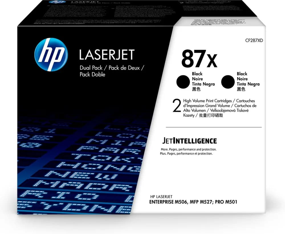Dual-Pack Original HP Black, nr.87X, pentru LaserJet M501|M506|M527, 2 x 18K, "CF287XD"