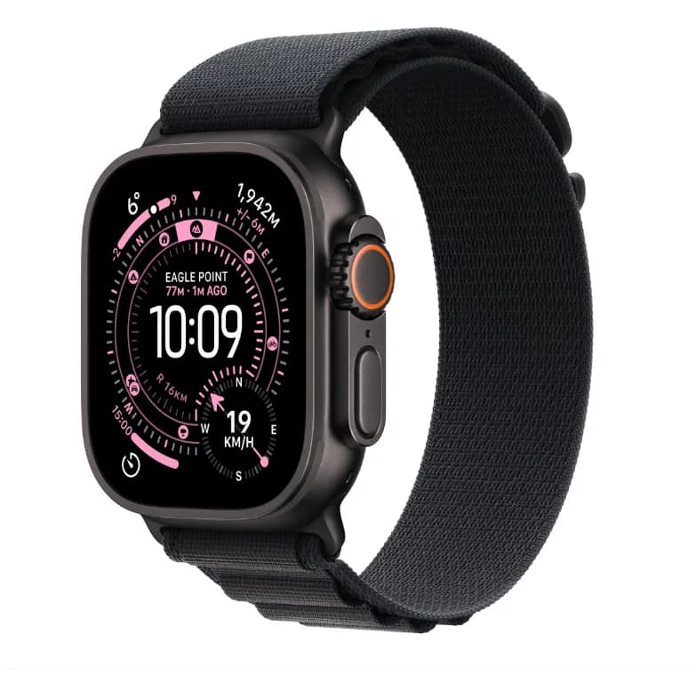 Apple Watch Ultra 3 GPS + Cellular 49mm Black Titanium Case with Black Alpine Loop - Medium — miniatură