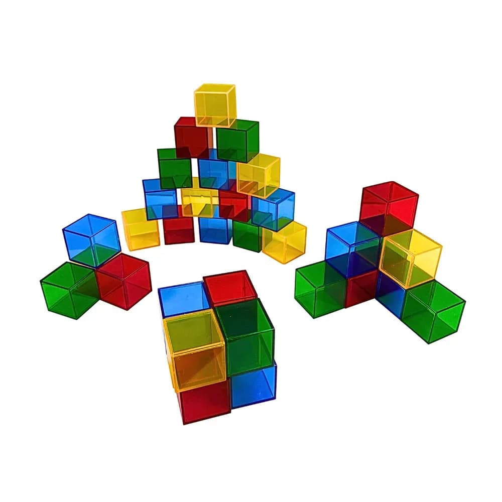 Set de construcție cu cuburi translucide (36 de piese)