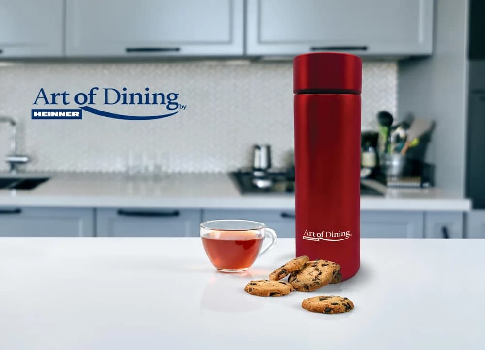 TERMOS INOX 450 ML, CU INDICATOR LED PENTRU TEMPERATURA, ROSU, ART OF DINNING BY HEINNER — miniatură