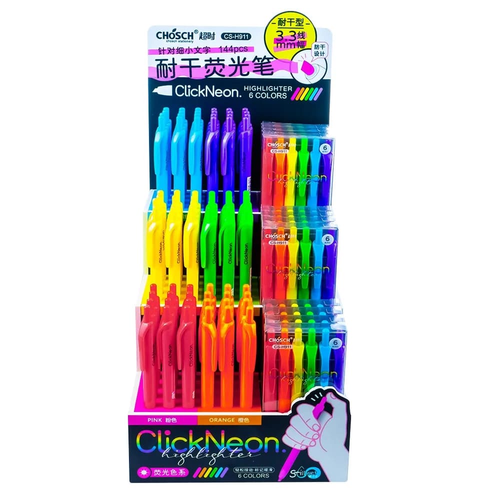 Text markere neon, 3.3 mm, 144 buc/display - Chosch — miniatură