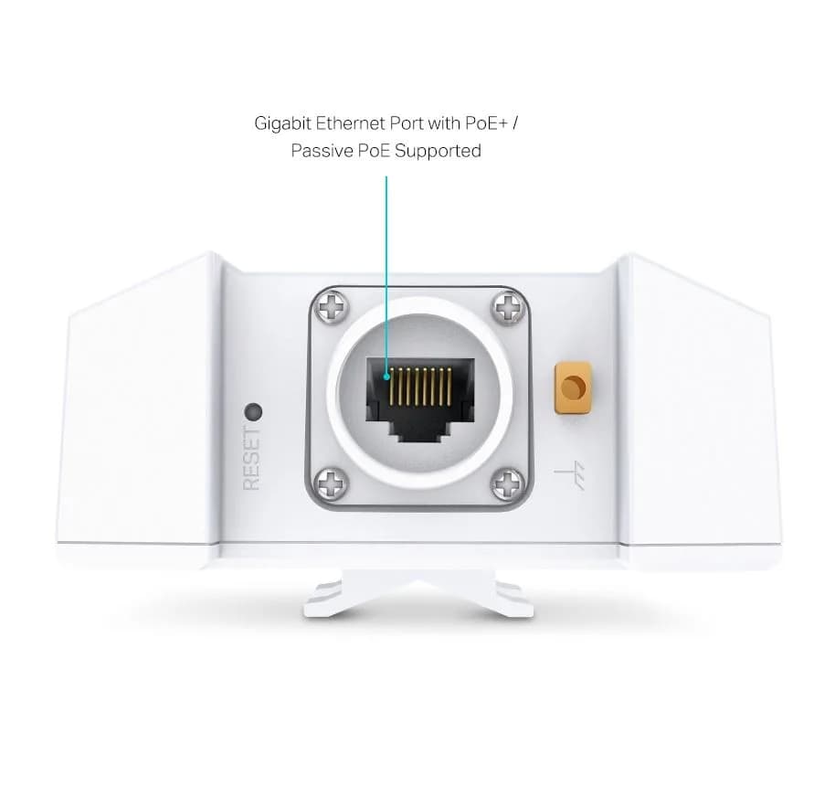 ACCESS POINT TP-LINK wireless AX3000 Mbps dual band WiFi 6, 1 x 10/100/1000 Mbps Ethernet Ports (1xPoE OUT)2 antene interne, IEEE802.3af/at PoE, de perete "EAP650-Outdoor" — miniatură