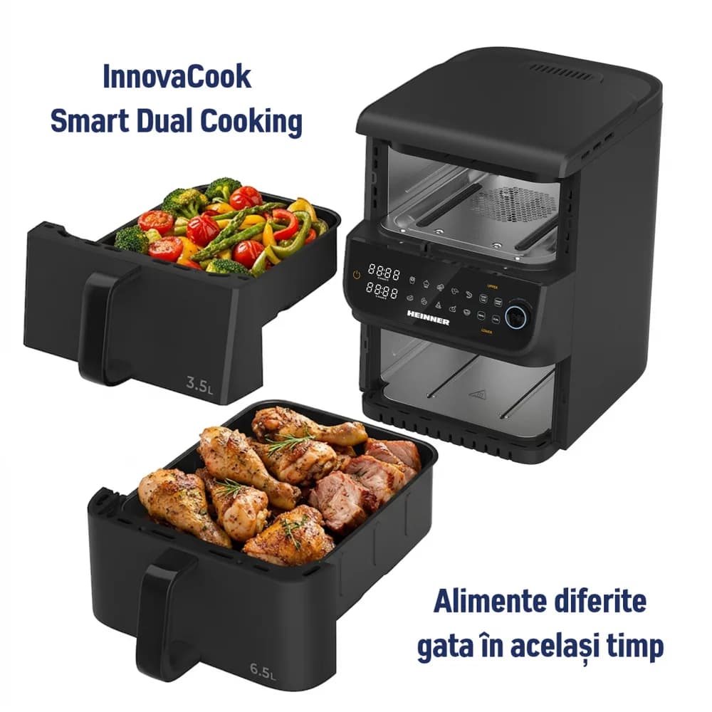 FRITEUZA DUBLA ETAJATA HEINNER InnovaCook HAF-C10DBS25BK — miniatură