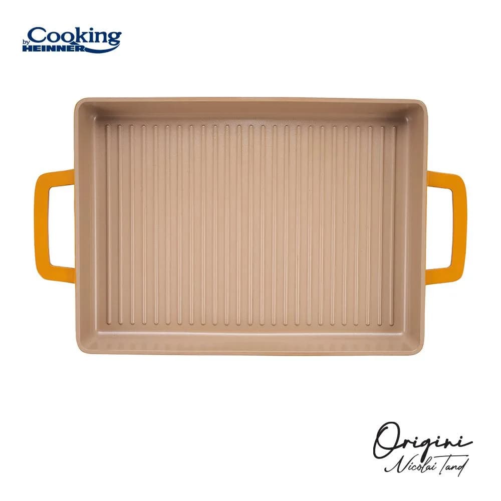 TAVA GRATAR ALUMINIU TURNAT 36 x 26.4 x 4 CM, NICOLAI TAND, ORIGINI, COOKING BY HEINNER — miniatură