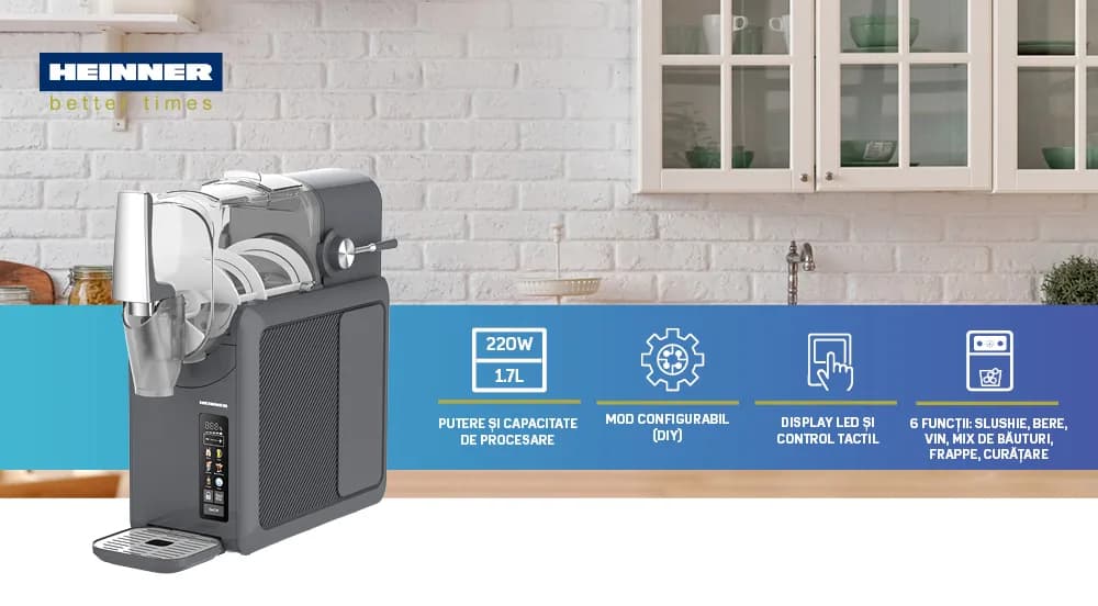 Aparat de făcut granita 6 în 1 HEINNER FreezeFun HSLM-DW26DGREY — miniatură