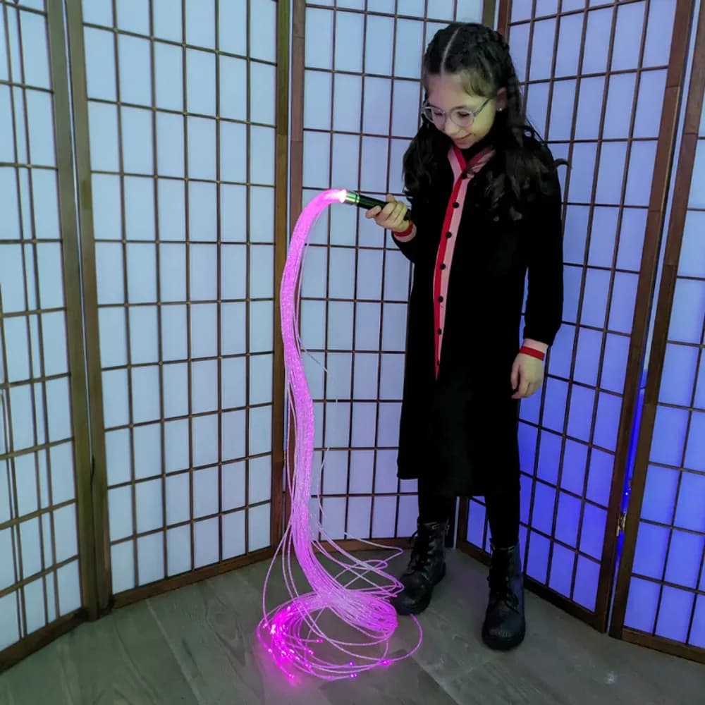 Baghetă cu fibră optică și fire luminoase, 1,5 m — miniatură