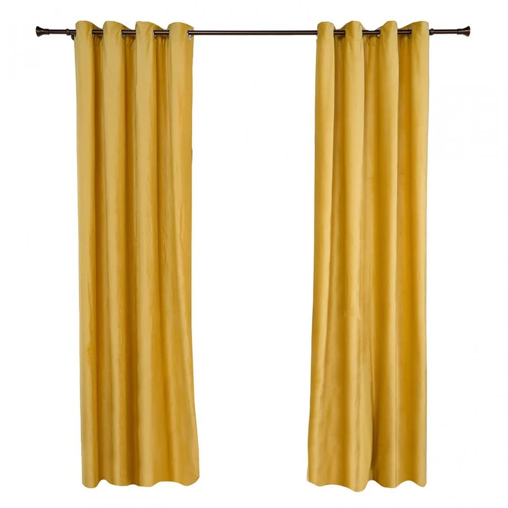 Set 2 draperii catifea 140x270 cm - Galbene — miniatură