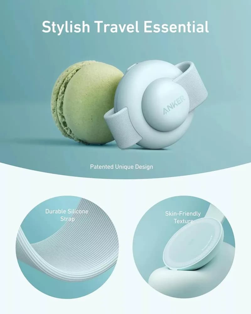 Stand cu incarcare wireless 3 in 1 Anker, MagGo 3-in-1, 15W, portabil, pliabil, fast charge, pentru iPhone seriile 12-16, Apple Watch, AirPods, 1 x USB-C incarcare, verde, "B25M8H61" - 0194644286712 — miniatură