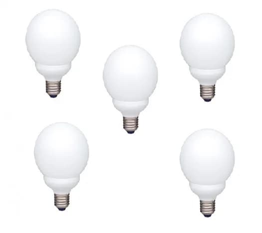 SET 5 becuri fluorescent Panasonic, soclu E27, putere 18W, forma oval, lumina alb rece, alimentare 220 - 240 V, "EFG18E65HD-5"