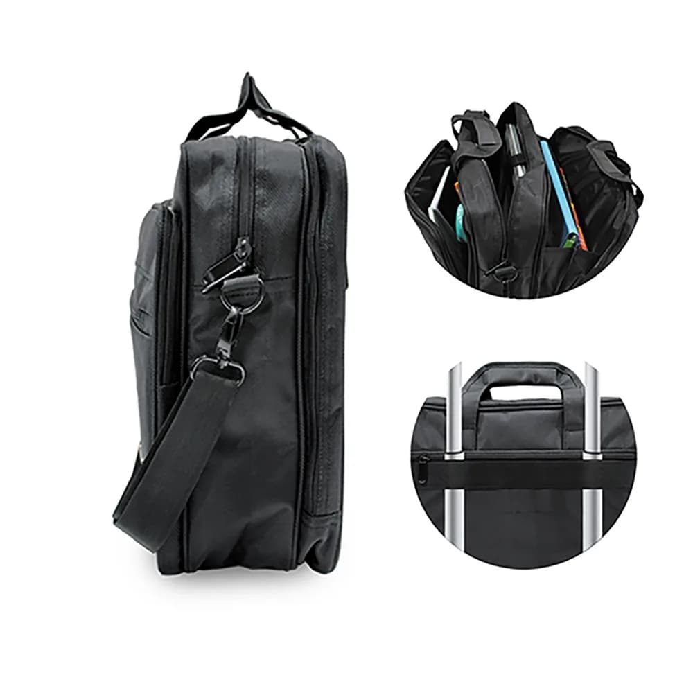 Geanta laptop, neagra, 40x14x30 cm - OFFISHOP — miniatură