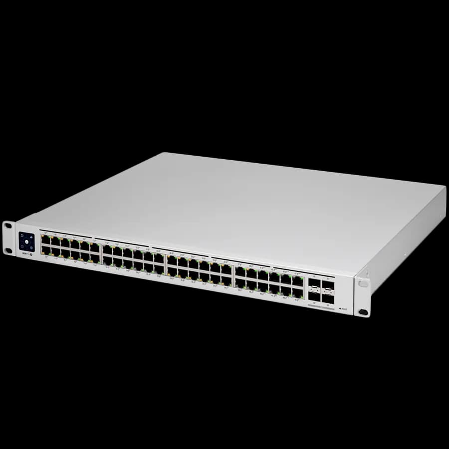 Ubiquiti Layer 3 switch with (48) GbE RJ45 ports and (4) 10G SFP+ ports. "USW-PRO-48-EU"