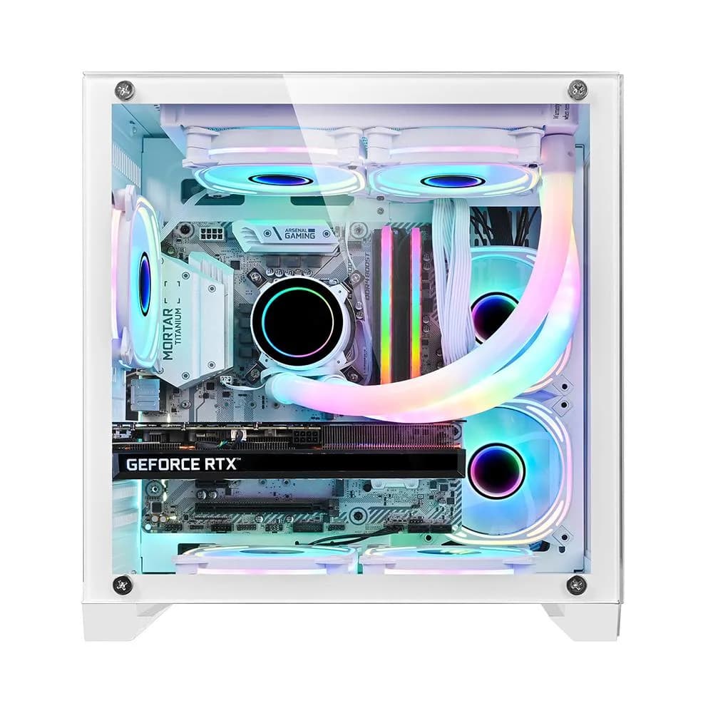 Carcasa 1st PLAYER MV5, RGB, Cube Tower, White — miniatură