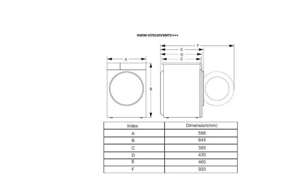 Masina de spalat rufe HEINNER HWM-H7014IVSMTC+++, 7 kg, 1400 rpm, Clasa: C, Gri Titanium — miniatură