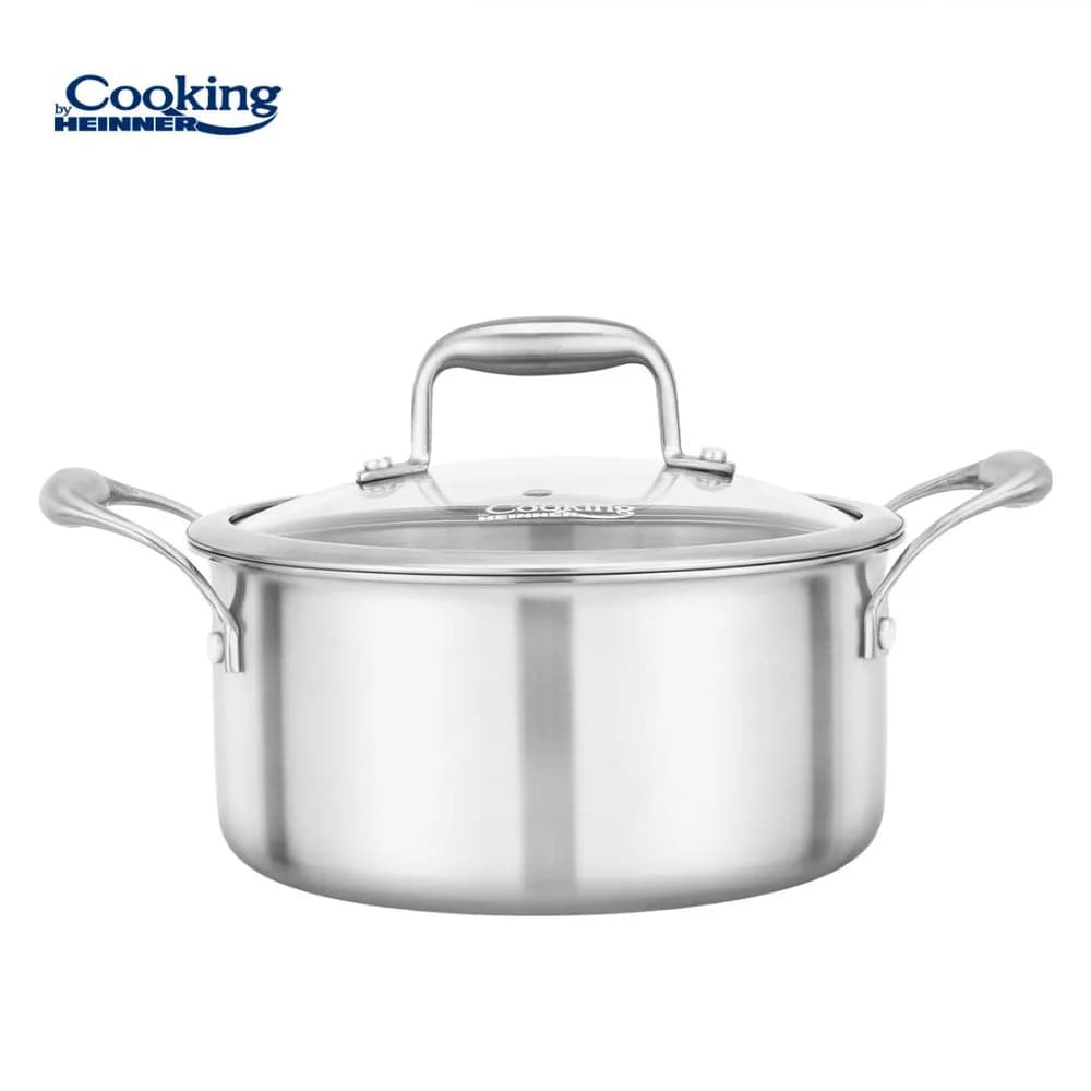 SEMIOALA INOX+CAPAC STICLA 24x12CM, 5L, ATOMIC3, COOKING BY HEINNER — miniatură