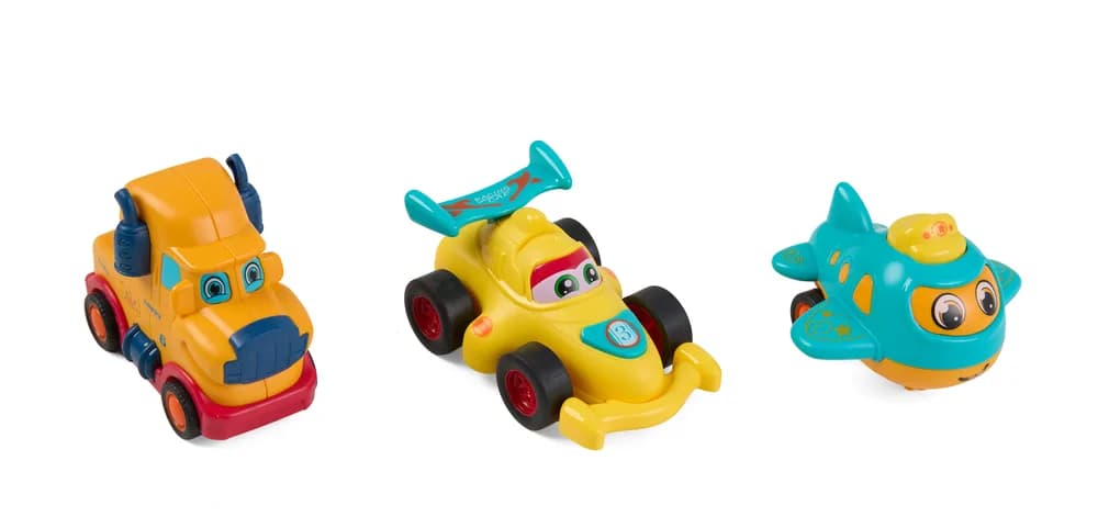 SET 3 VEHICULE ACTIONATE PRIN INERTIE, DIVERSE MODELE SI CULORI, MOMKI — miniatură