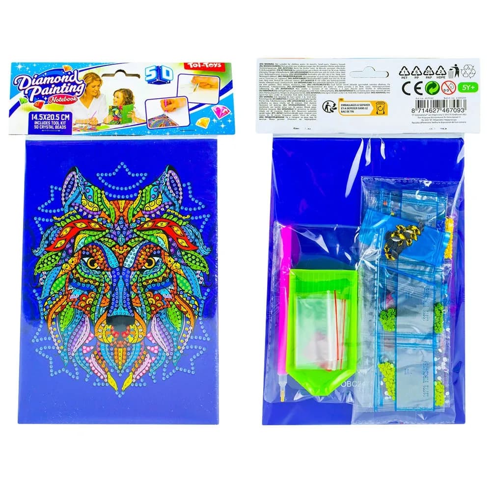 Set creatie cu diamante - Jurnal, 14.5x20.5 cm - Toi-Toys — miniatură