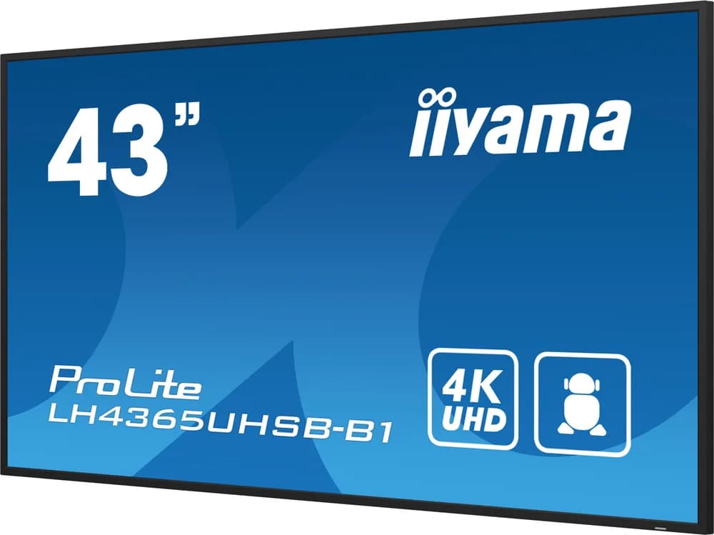 Ecran Profesional IPS LED iiyama ProLite 42.5" LH4365UHSB-B1, UHD (3840 x 2160), HDMI, DisplayPort, Boxe (Negru) "LH4365UHSB-B1" — miniatură