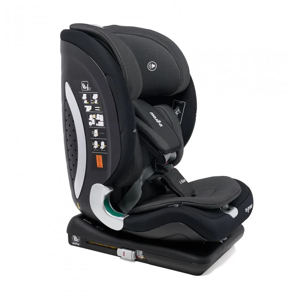 Scaun auto I-size U-Grow Goldfix Plus, isofix, 76-150 cm (9-36 kg), boxa bluetooth, negru — miniatură
