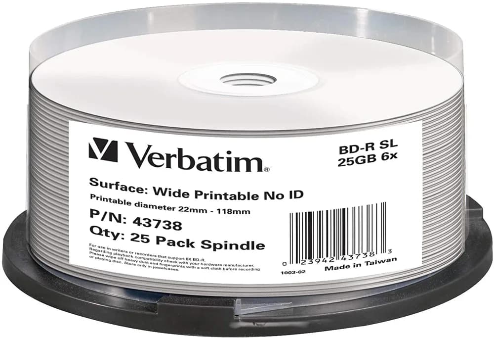 BD-R VERBATIM 25GB, Viteza 6X, 25PK SPINDLE, "43738"