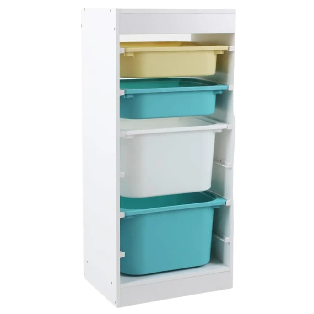 Raft depozitare cu 4 cosuri colorate, U-Grow — miniatură