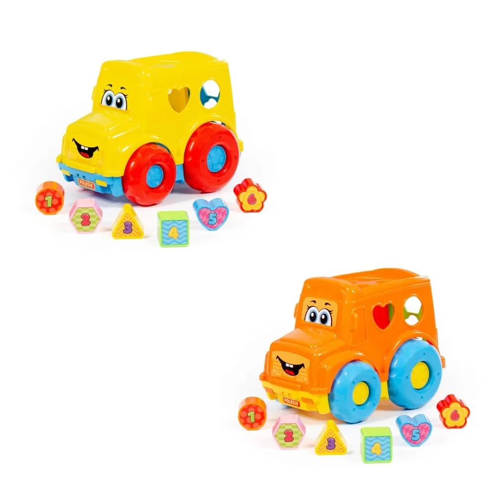 Autobuz + cuburi educative, 23.5x15.2x17 cm, Polesie