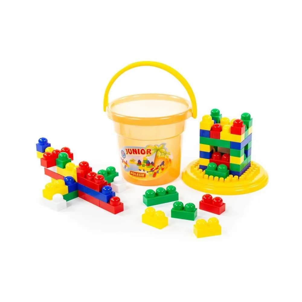 Cuburi constructii Junior, 57 piese/galetusa, Polesie — miniatură