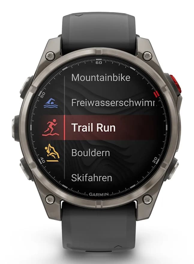 Smartwatch fenix 8 Pro 47 mm, AMOLED, Sapphire, Titanium with Graphite/black silicone band"010-03198-11" — miniatură