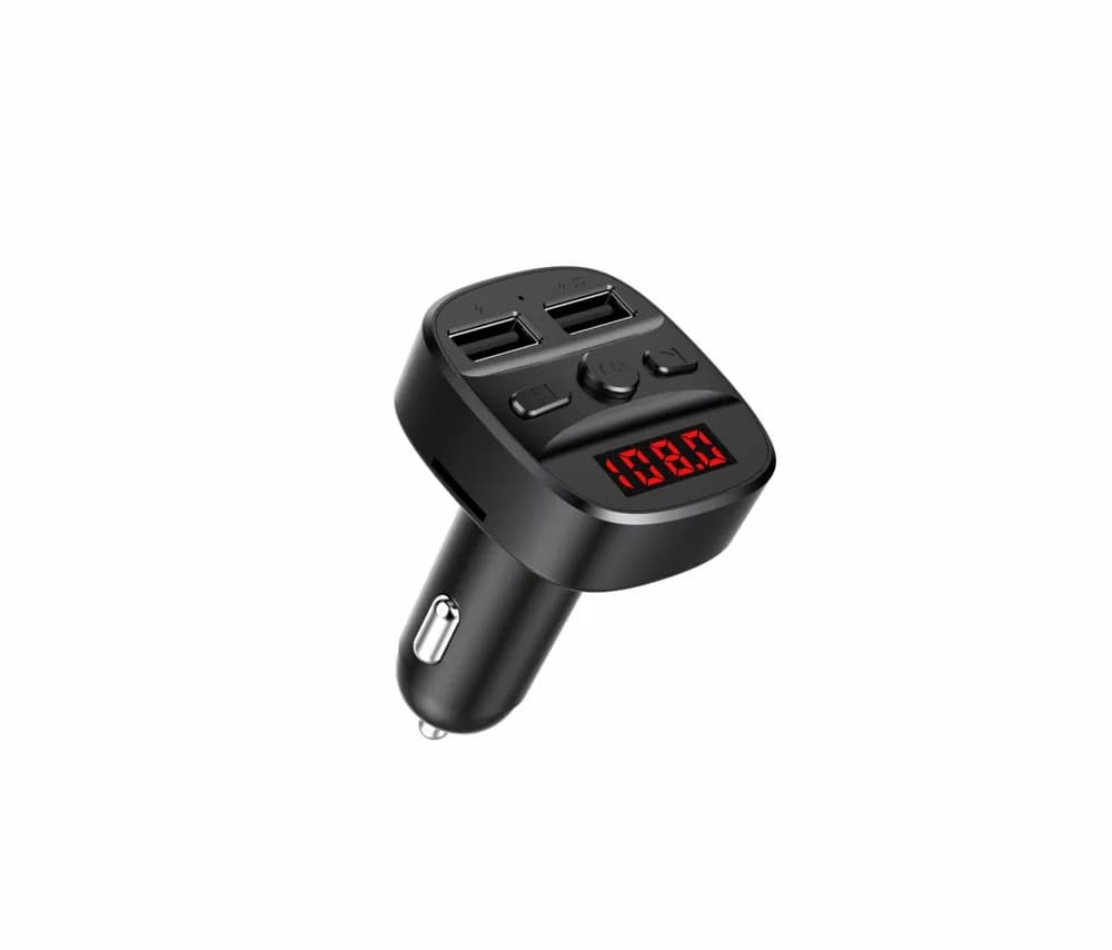 Modulator FM Serioux ABFM60, Bluetooth 5.0, raza actiune de până la 5 m, voltaj intrare: 1x DC 12V/24V,2 porturi USB: 1x USB DC5V 2.4A Max 1 x USB audio (pana la 32 GB), slot MicroSD (pana la 32 GB), format muzica: MP3/WMA/WAV, frecvența FM: 87.5MHz - 108.0MHZ, microfon incorporat, functii — miniatură