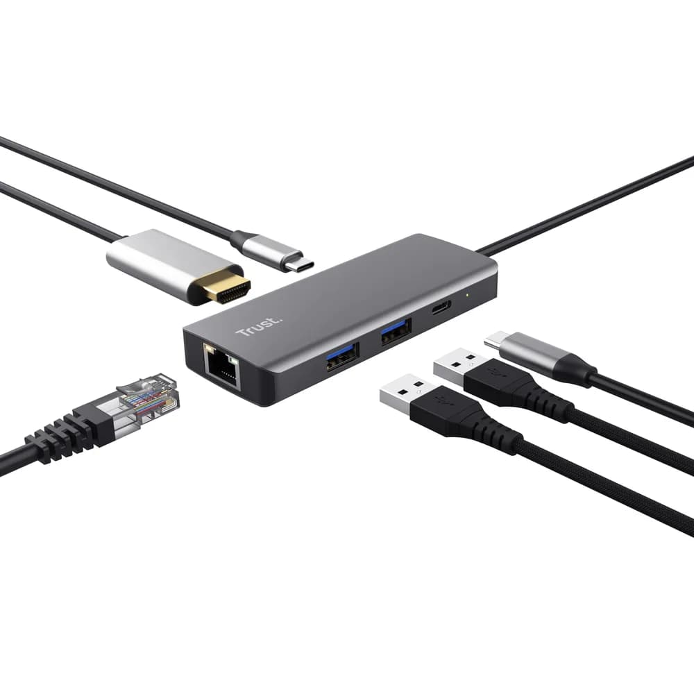 Adaptor Trust Dalyx 6-1, gri "TR-24968" — miniatură
