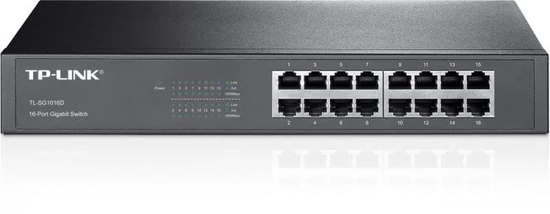 SWITCH TP-LINK 16 porturi Gigabit, carcasa metalica, rackabil "TL-SG1016D"
