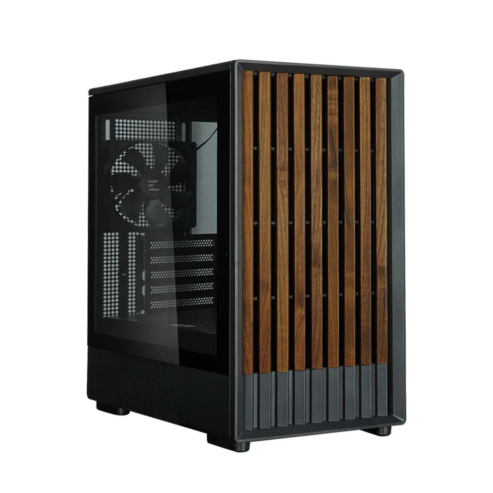 CARCASA Zalman "P10 NAMU", mini tower, gaming, fara sursa, suporta 7xfan, 3xfan inclus, PSU shroud, display 9.1inch, USB Type-C x 1, USB 3.1 gen1, audio+mic, 5 sloturi expansiune, negru, "P10 NAMU Black" — miniatură